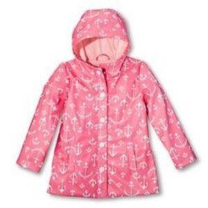 NWOT Pink Taffy Anchor Hooded Raincoat with Fleece Lining 3T